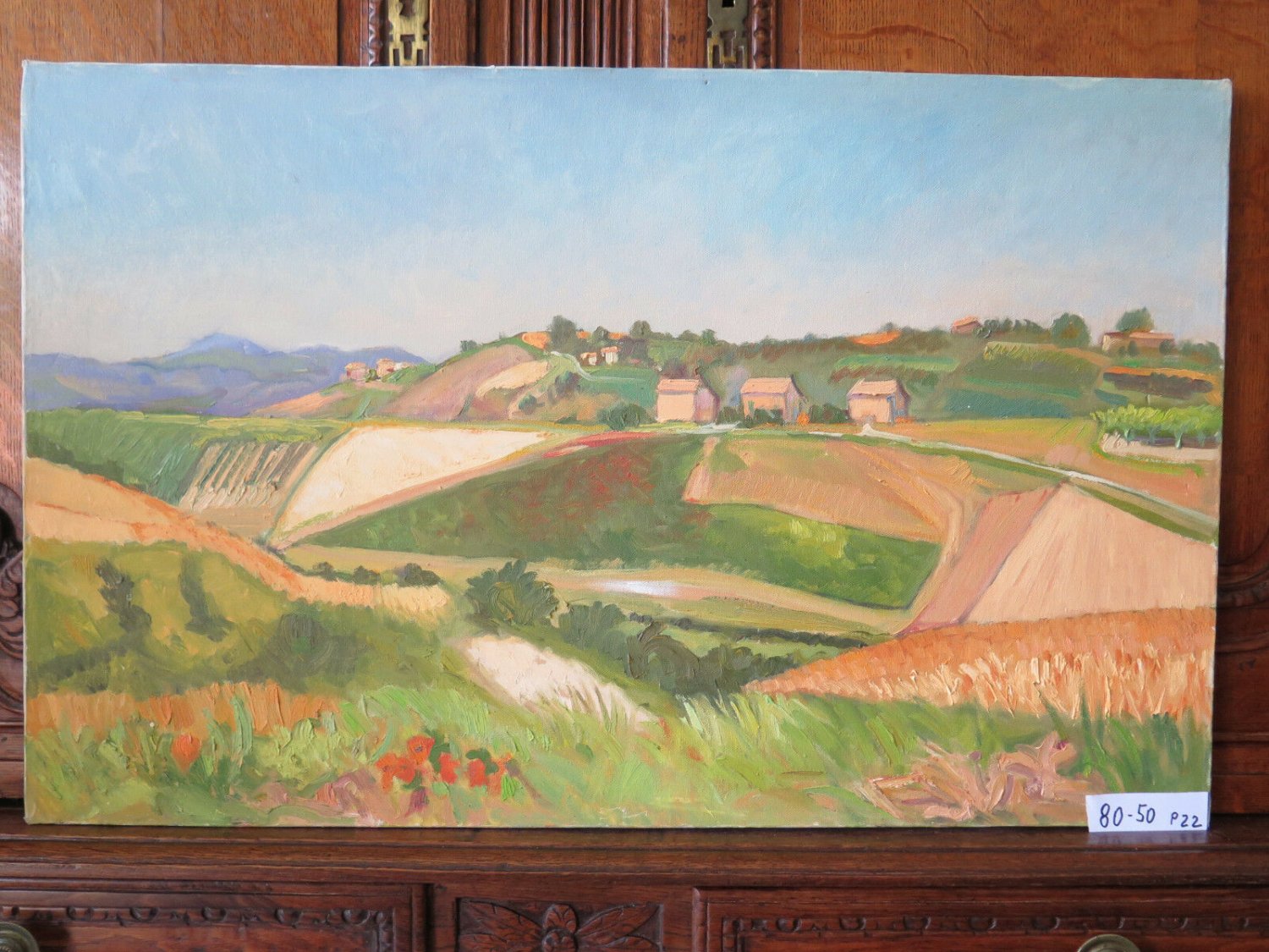 Landscape Countryside Painting Oil on Linen from the Master Painter Pancaldi