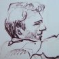 Drawing on Basket Sketch Portrait Opera of Painter G.Pancaldi 13x8 11/16in