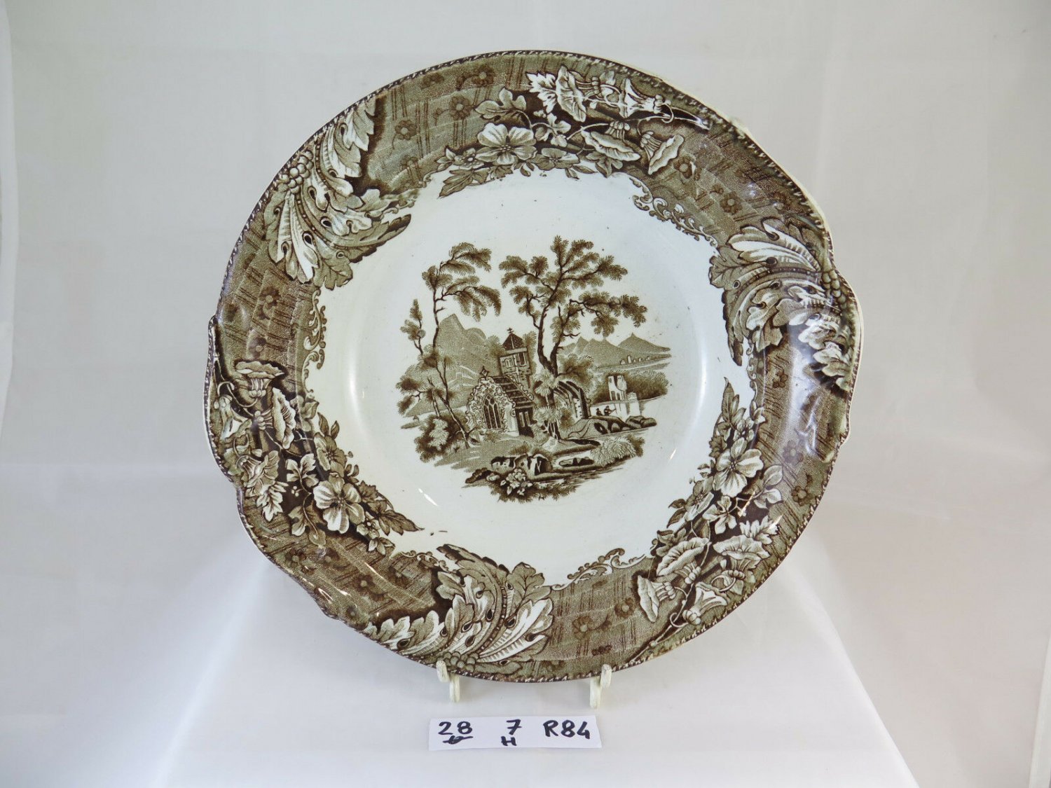 Plate in Ceramic Antique England First Twentieth Century Bowl Centerpieces R84