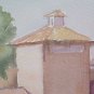 Painting Landscape Countryside Signed Pancaldi 85 Watercolour on paper Vintage