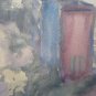 Old Painting Painter Local Sketch Scorcio Country on Basket 15 11/16x11 3/8in