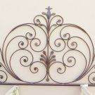 Bed Header for Double Bed Wrought Iron Headboard a Tail Peacock Vintage 10