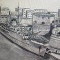 Ships in La Cale in Porto Antique Drawing Charcoal on Basket half' `S G40