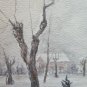 Small Painting to Watercolour Signed and Dated '48 Landscape Winter Snow P14