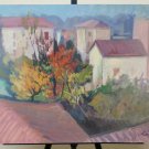 25 3/16x18 1/2in Painting Vintage Signed View Country to Oil Pancaldi 1963 P32