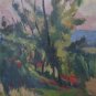 Landscape Countryside Summer with Campi Farm Garden Painting Antique Warranty P7