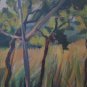 Landscape Countryside Summer with Campi Farm Garden Painting Antique Warranty P7