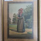 Antique Engraving Colour Woman in Clothing by Falster Denmark Denmark 1900 R114