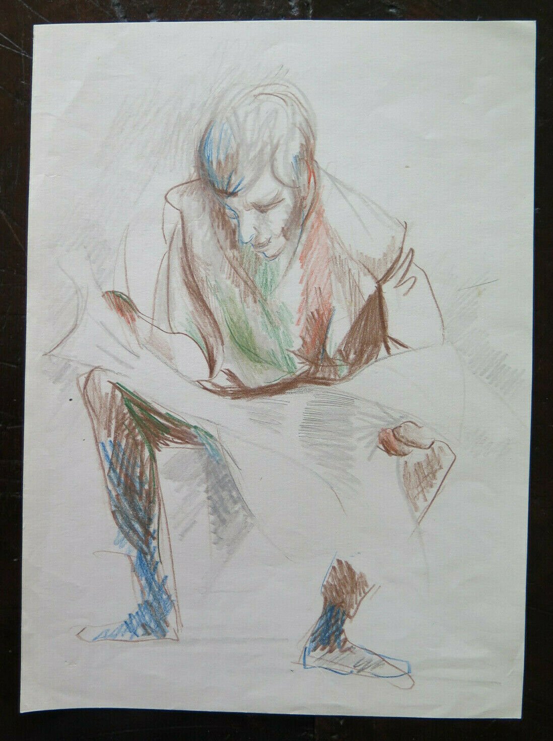 Old Drawing Sketch Studio Preparatory for Figure Male Pencil P14