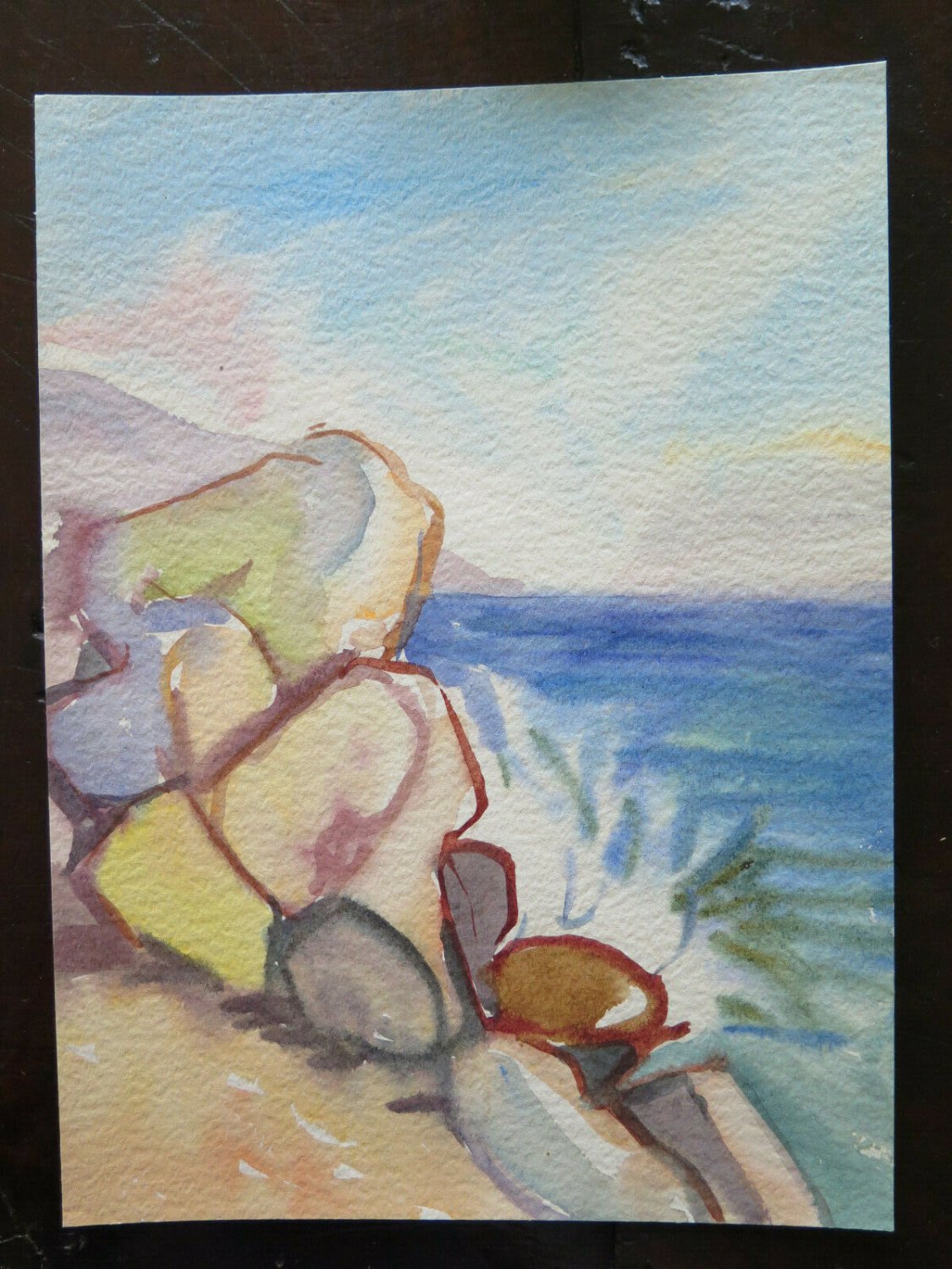 Old Painting to Watercolour on Basket Opera of Painter Gaetano Pancaldi P14