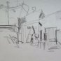 Sketch Original of Painter G.Pancaldi of Modena Studio Drawing Basket P28.7