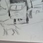 Sketch Original of Painter G.Pancaldi of Modena Studio Drawing Basket P28.7