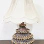 Table Lamp Lampshade Antique Wooden Golden Golden Gold & Lacquered '800