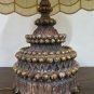 Table Lamp Lampshade Antique Wooden Golden Golden Gold & Lacquered '800
