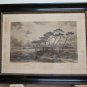 ENGRAVING ANTIQUE WITH FRAME WOOD Georges Pierre Louis Serrier (1852-1949) R97