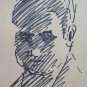 Sketch on Card Painter Gaetano Pancaldi 1960's Portrait Vintage P31