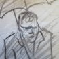 Antique Drawing Pencil on paper Sketch Studio for Shapes Human Hair & Horses