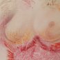 Large Painting Pop Art with Portrait Feminine a Boob Nude Author Pancaldi P33.9
