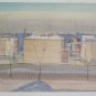 Painting Vintage 1960's Signed View City in Winter with Snow P27