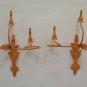 2 Wall Light Wrought Iron Vintage Pair of Lamps Wall CH14 3