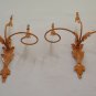2 Wall Light Wrought Iron Vintage Pair of Lamps Wall CH14 3