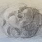 Drawing Original of Painter Gaetano Pancaldi Studio Sketch on Basket P28.5