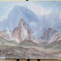 Painting Modern 1960's Vintage Landscape Alpine Dolomites Lavaredo P31