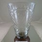 Vase Glass with Base Wooden First Twentieth Century Vintage Crystal Vase R25
