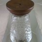 Vase Glass with Base Wooden First Twentieth Century Vintage Crystal Vase R25