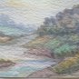 Small Painting Sketch Watercolour Signed Landscape Countryside 7 1/2x5 1/8in