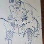Six Sketching Drawings Preparatory for Shapes Man's Author G.Pancaldi P28.5