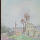 Old Painting Sketch to Watercolour View Landscape Borgo Countryside P28.4