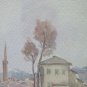 Old Painting Sketch to Watercolour View Landscape Borgo Countryside P28.4