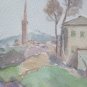Old Painting Sketch to Watercolour View Landscape Borgo Countryside P28.4