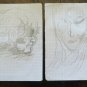 2 Sketching Pencil on Basket Drawing Studio Face Face Feminine Vintage P28.5