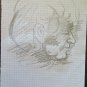 2 Sketching Pencil on Basket Drawing Studio Face Face Feminine Vintage P28.5