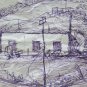 Sketch Antique Drawing Pen on Card Studio for Landscape by Country P28.4