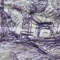 Sketch Antique Drawing Pen on Card Studio for Landscape by Country P28.4