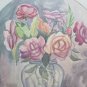 16 1/8x16 1/2in Painting Signed Vintage Floral Opera D'Art of Painter G.