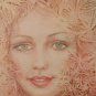 34 5/16x24 3/8in Painting Modern Technical Mixed Portrait Woman Onirico P33.3