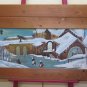 Large Painting Oil Landscape Winter Christmas with Snowflake 58 5/16x33 1/8in