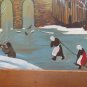 Large Painting Oil Landscape Winter Christmas with Snowflake 58 5/16x33 1/8in
