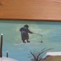 Large Painting Oil Landscape Winter Christmas with Snowflake 58 5/16x33 1/8in