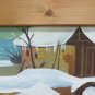 Large Painting Oil Landscape Winter Christmas with Snowflake 58 5/16x33 1/8in