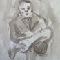 Drawing Antique Studio Preparatory for Shapes Human Hair Sketch Original P28.5