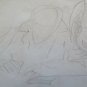 Drawing Antique Studio Preparatory for Shapes Human Hair Sketch Original P28.5