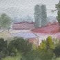 Painting Sketch Watercolour on Basket View from Rooftops of Piumazzo Modena P14