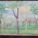 13 13/16x9 1/8in Painting to Oil on Linen Vintage Years 40 Landscape Woods P16
