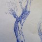 Antique Drawing Pen on Card Drawing Original of Painter G.Pancaldi P28