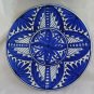 Large Flat Ceramics Painted Wall Hand Painted Blue White R35